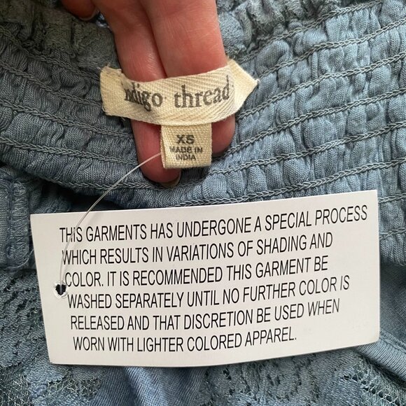 NWOT Indigo Thread Lace Jersey Dip Dye Maxi Dress XS Ombre Fairy Whimsigoth Boho - Picture 4 of 13